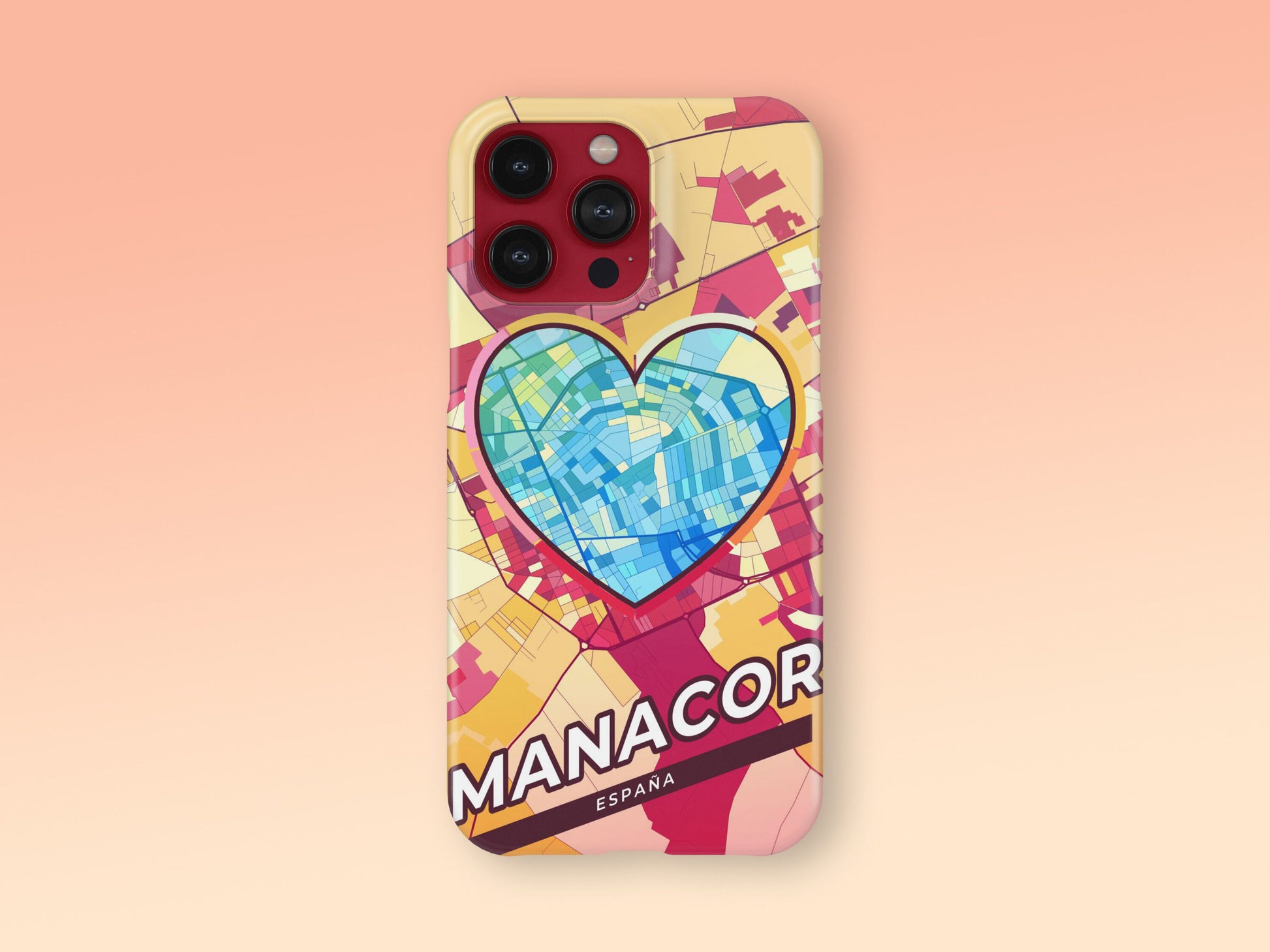 Manacor Spain slim phone case with colorful icon. Birthday, wedding or housewarming gift. Couple match cases. 2