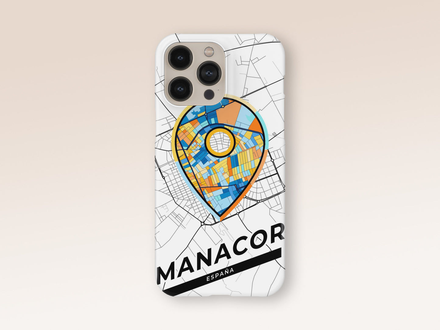 Manacor Spain slim phone case with colorful icon. Birthday, wedding or housewarming gift. Couple match cases. 1