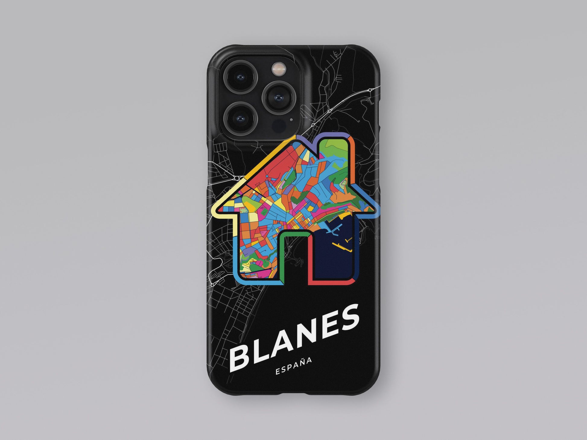 Blanes Spain slim phone case with colorful icon. Birthday, wedding or housewarming gift. Couple match cases. 3