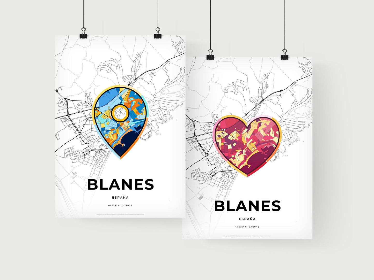 Blanes Spain art print for couples