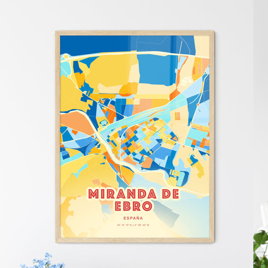 Colorful MIRANDA DE EBRO SPAIN Fine Art Map Blue Orange