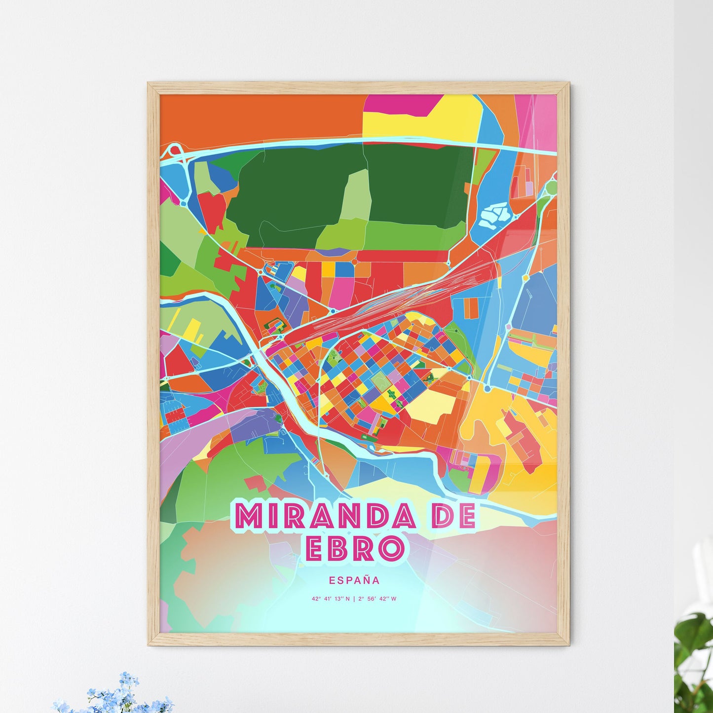 Colorful MIRANDA DE EBRO SPAIN Fine Art Map Crazy Colors