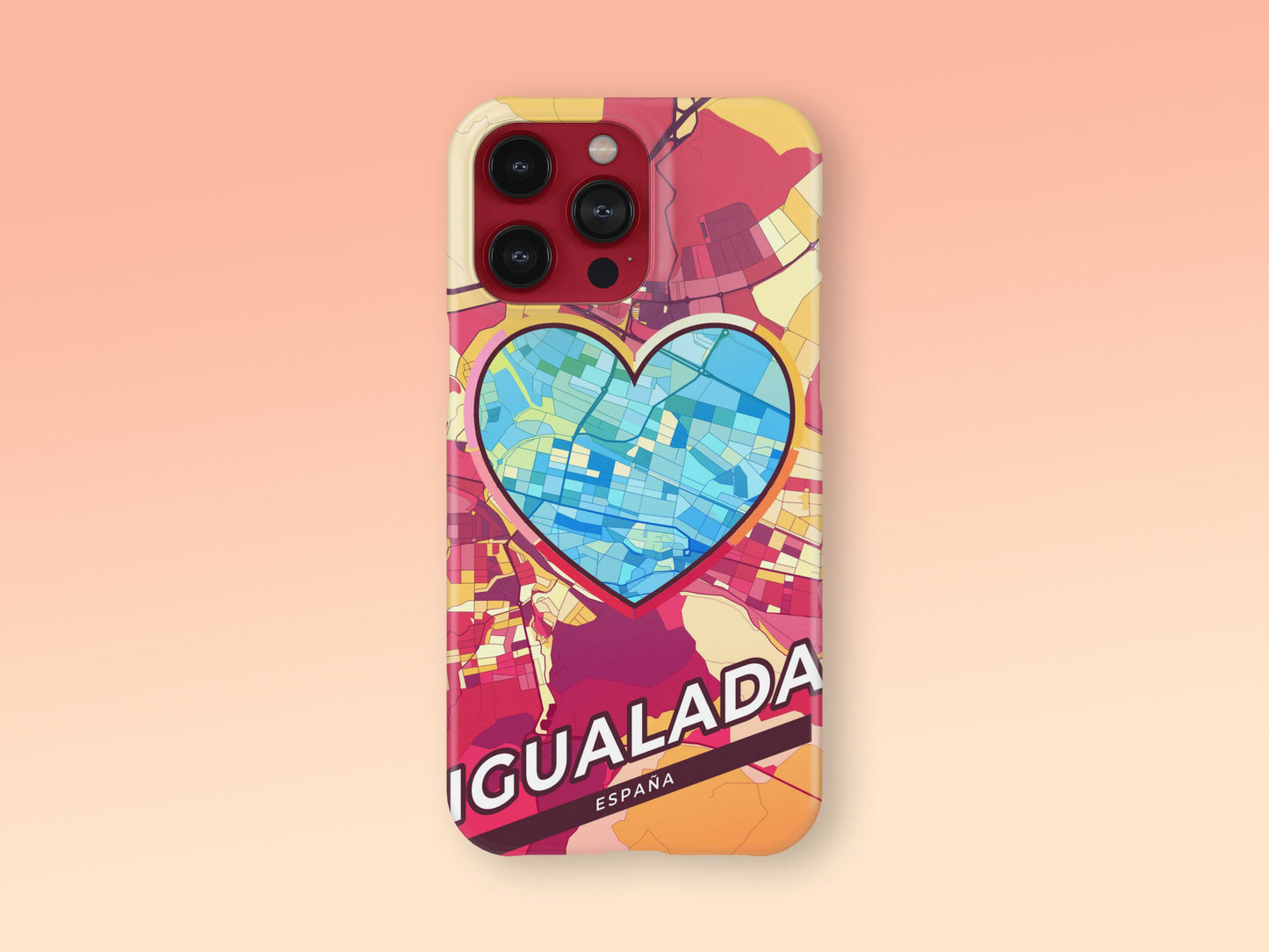 Igualada Spain slim phone case with colorful icon. Birthday, wedding or housewarming gift. Couple match cases. 2