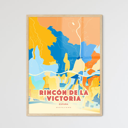 Colorful RINCÓN DE LA VICTORIA SPAIN Fine Art Map Blue Orange