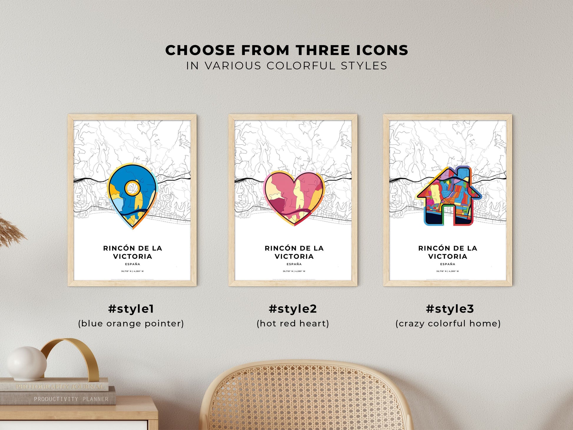 Rincón De La Victoria Spain maps with colorful icons