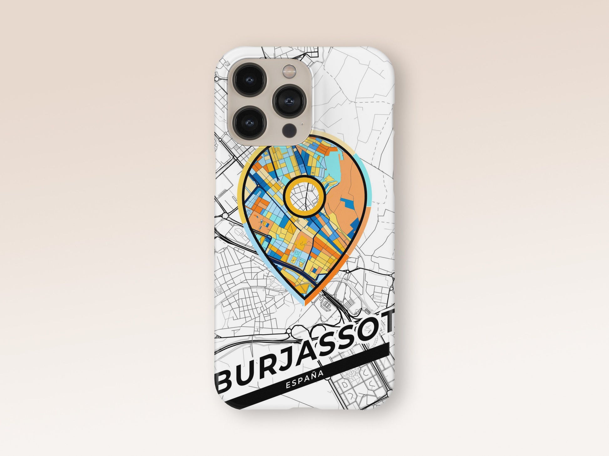 Burjassot Spain slim phone case with colorful icon. Birthday, wedding or housewarming gift. Couple match cases. 1