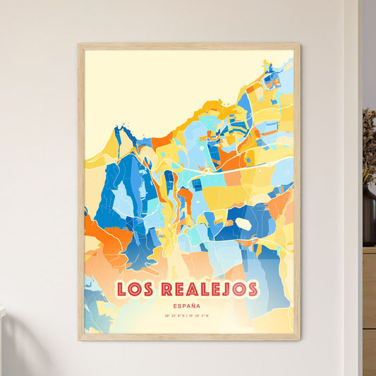 Colorful LOS REALEJOS SPAIN Fine Art Map Blue Orange