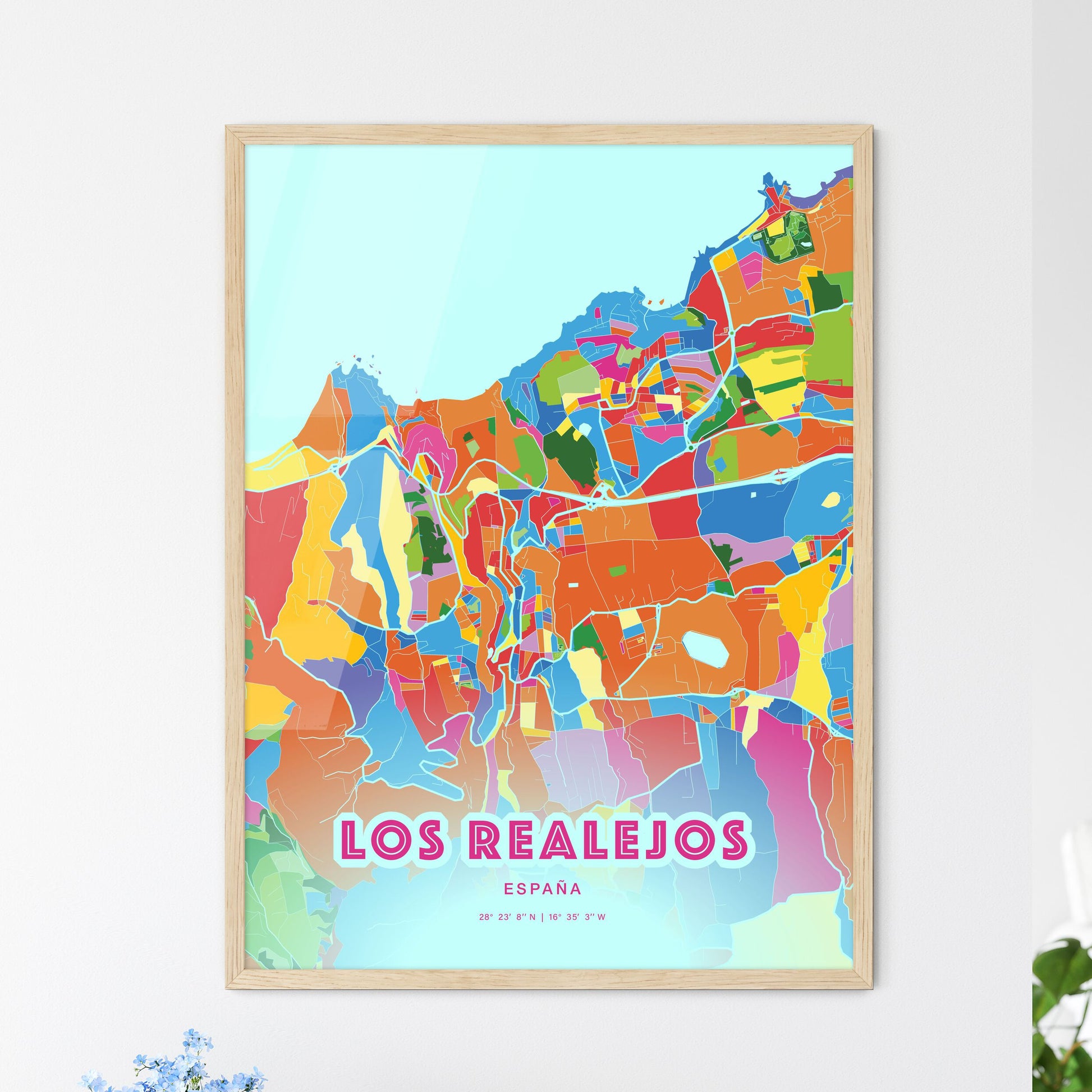 Colorful LOS REALEJOS SPAIN Fine Art Map Crazy Colors