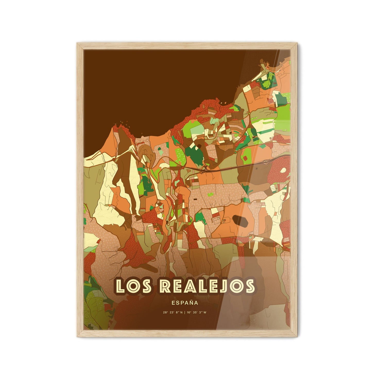 Colorful LOS REALEJOS SPAIN Fine Art Map Farmhouse