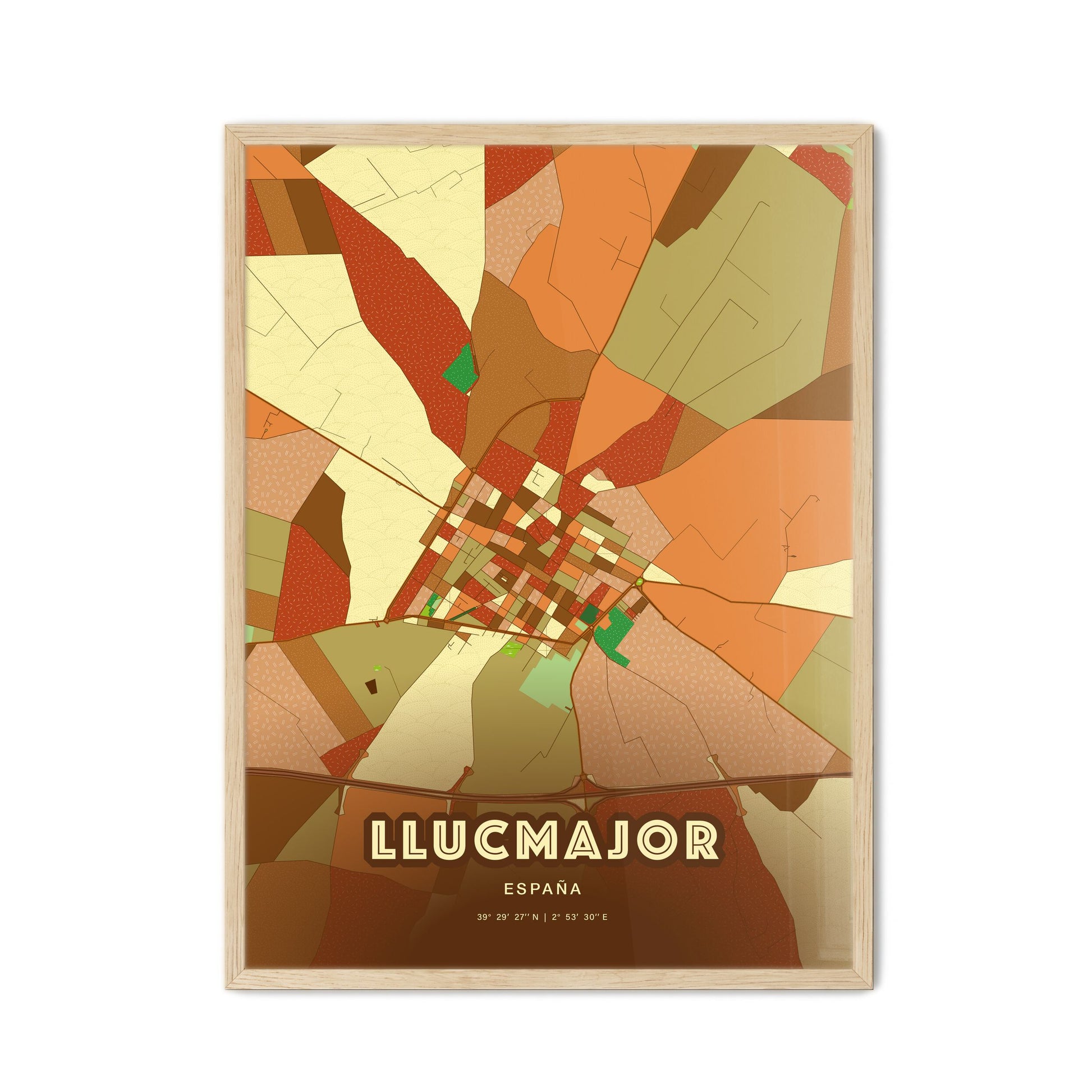 Colorful LLUCMAJOR SPAIN Fine Art Map Farmhouse