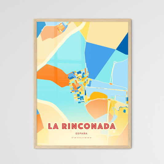 Colorful LA RINCONADA SPAIN Fine Art Map Blue Orange