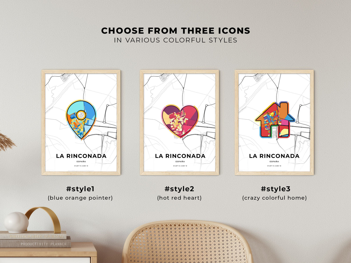 La Rinconada Spain maps with colorful icons