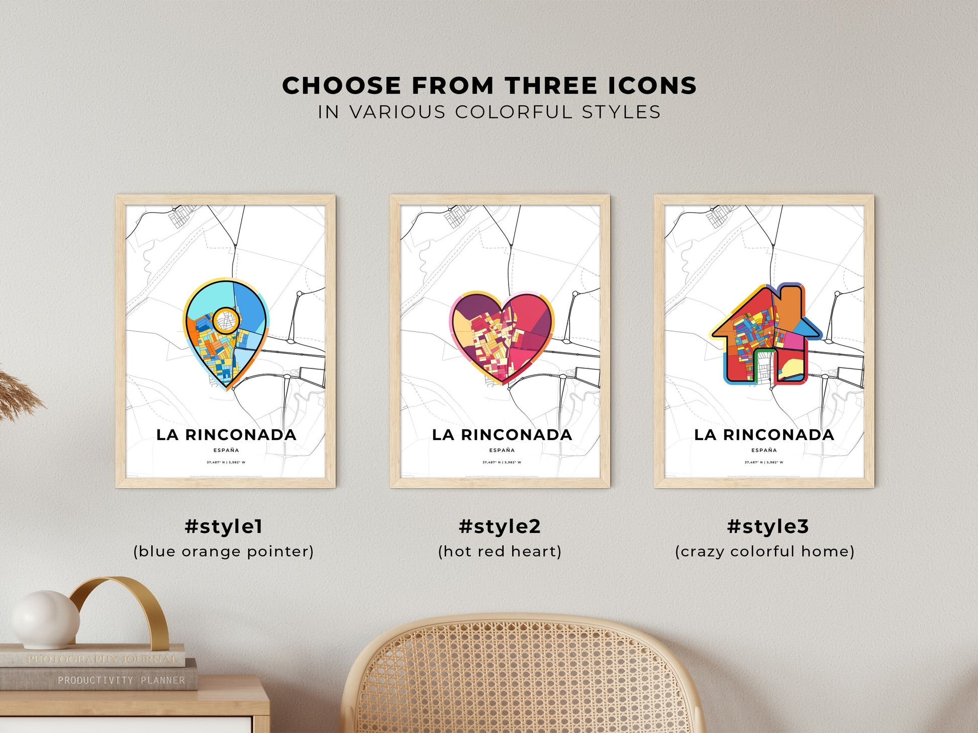 La Rinconada Spain maps with colorful icons
