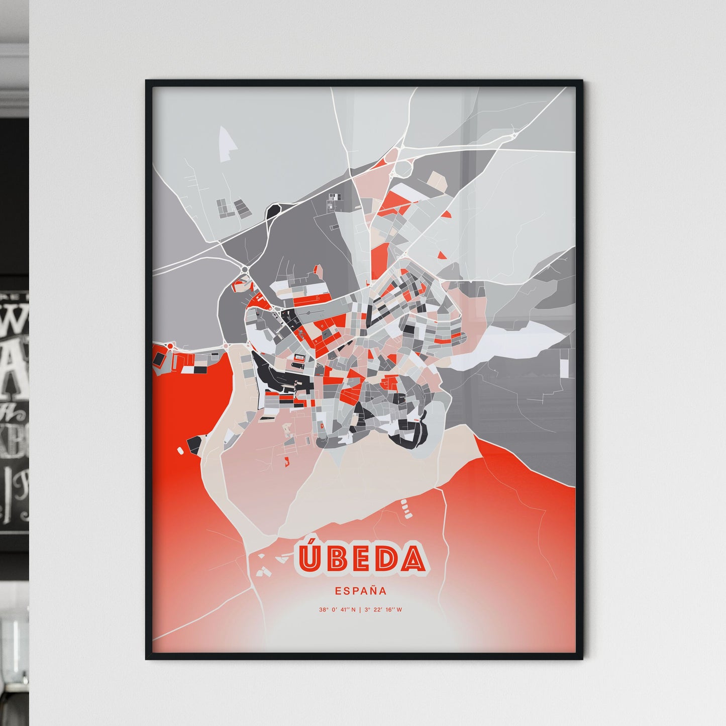 Colorful ÚBEDA SPAIN Fine Art Map Modern