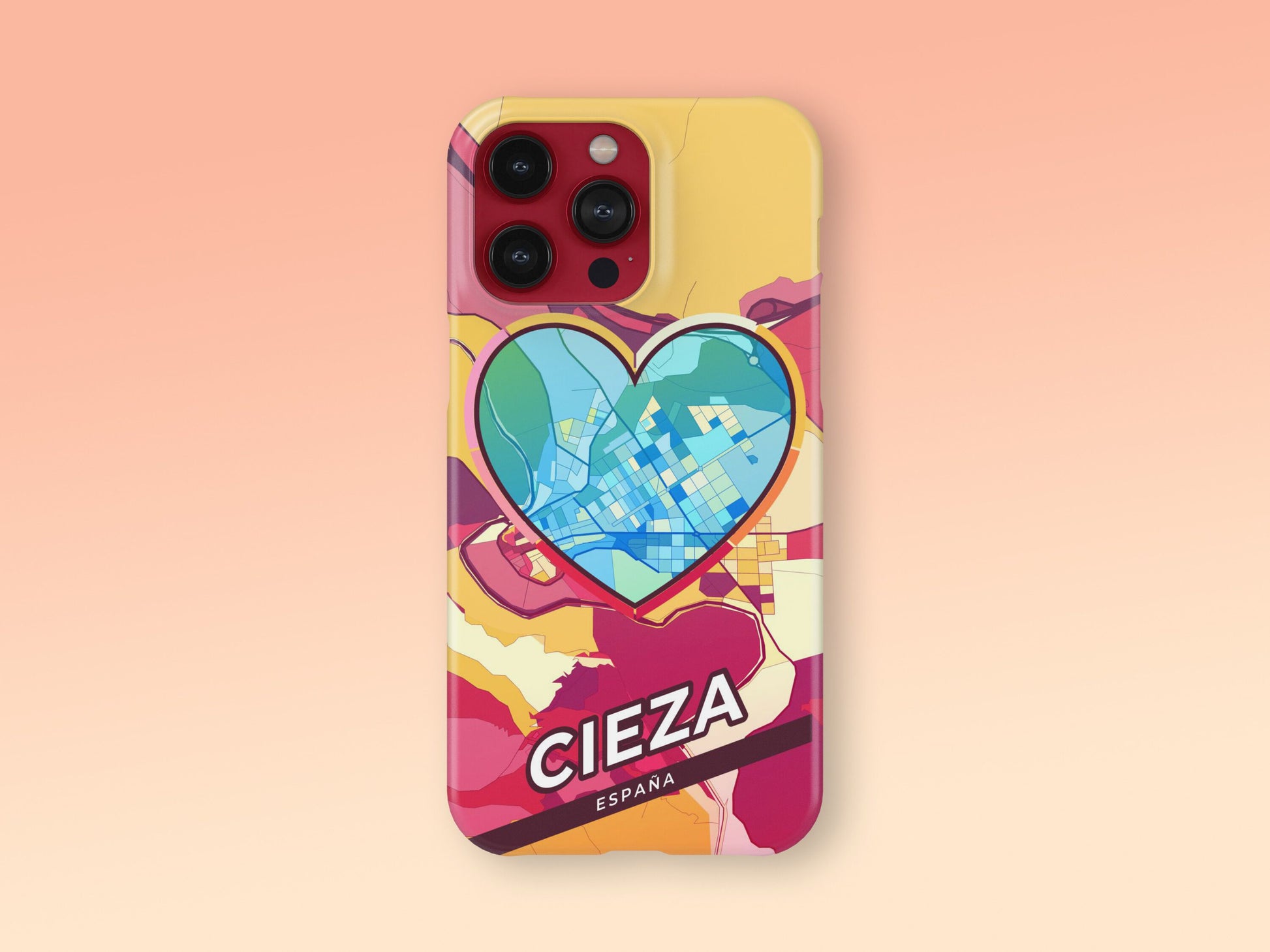 Cieza Spain slim phone case with colorful icon. Birthday, wedding or housewarming gift. Couple match cases. 2