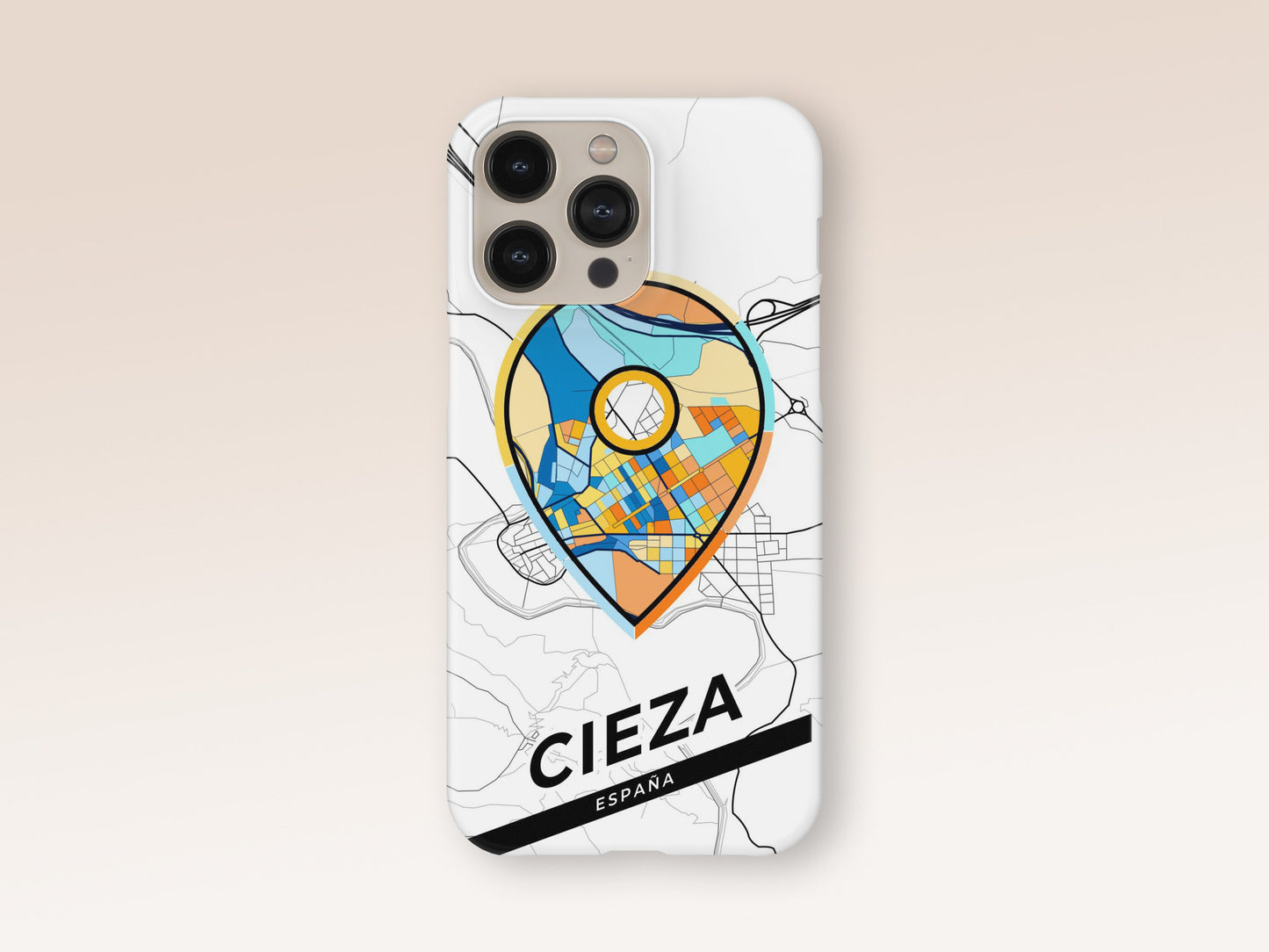 Cieza Spain slim phone case with colorful icon. Birthday, wedding or housewarming gift. Couple match cases. 1