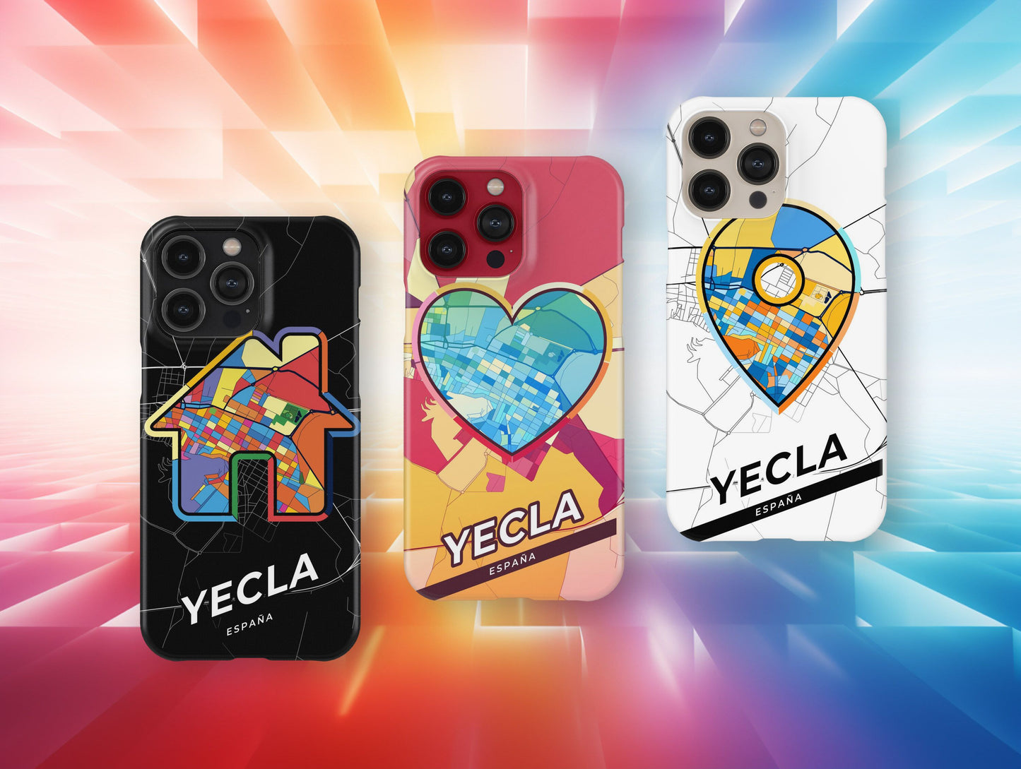 Yecla Spain slim phone case with colorful icon