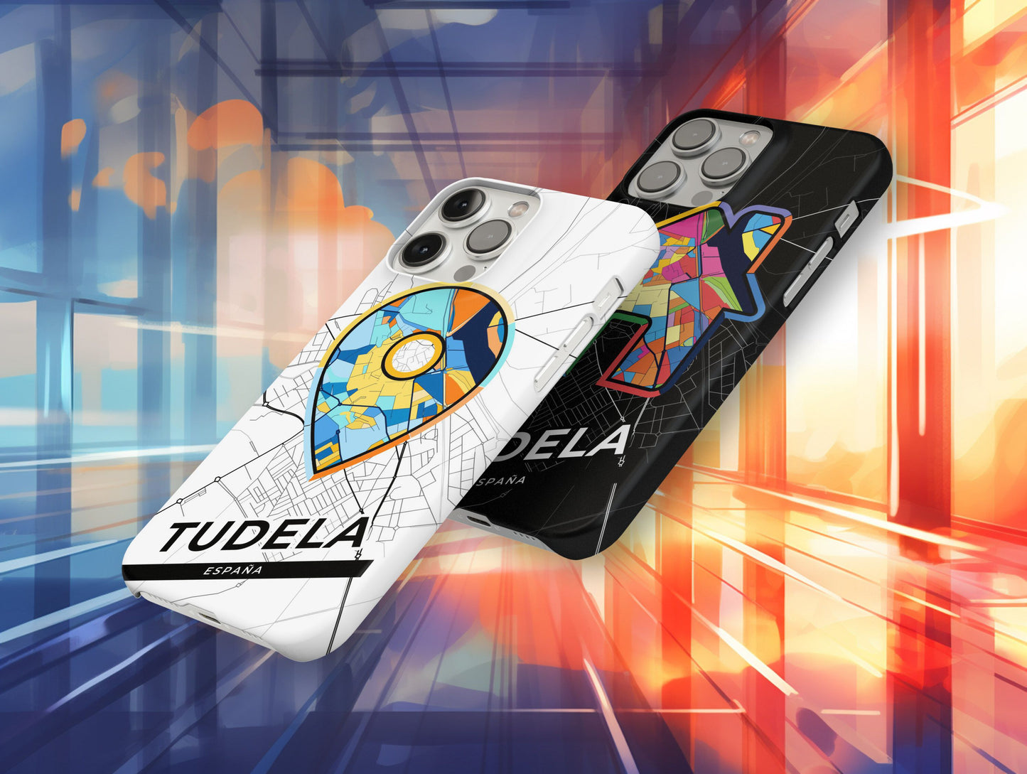 Tudela Spain slim phone case with colorful icon