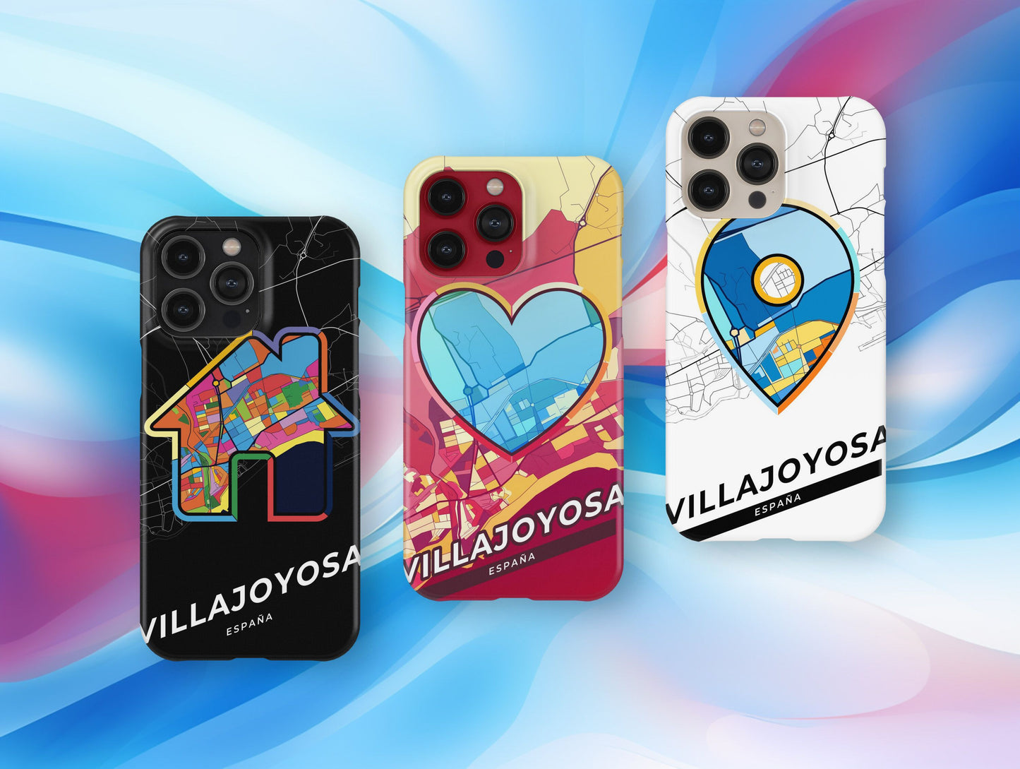 Villajoyosa Spain slim phone case with colorful icon