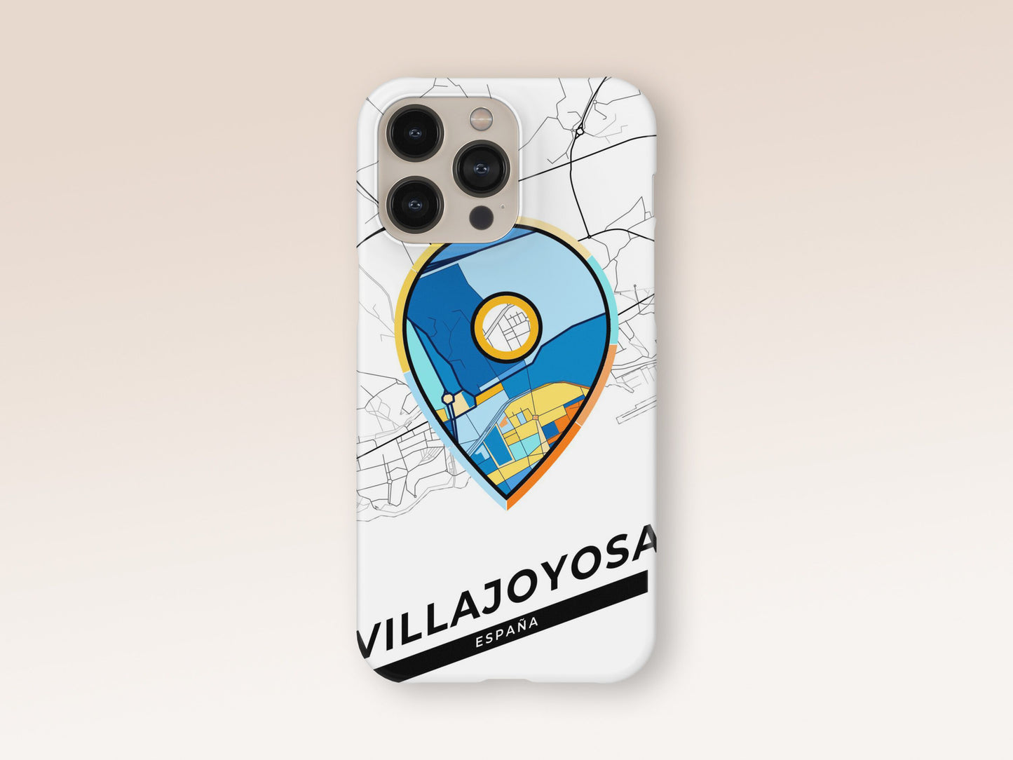 Villajoyosa Spain slim phone case with colorful icon 1