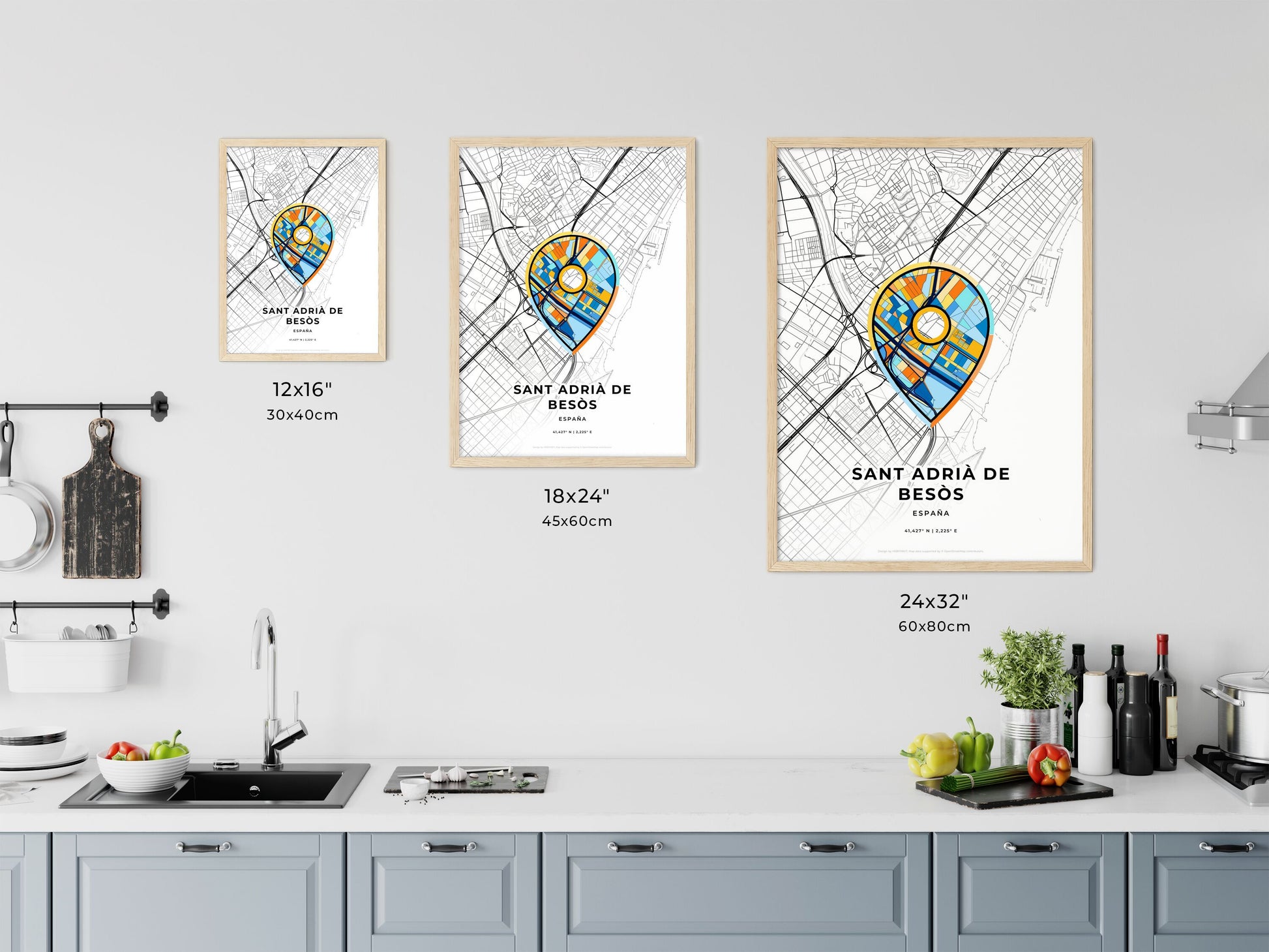 Sant Adrià De Besòs Spain art map size chart