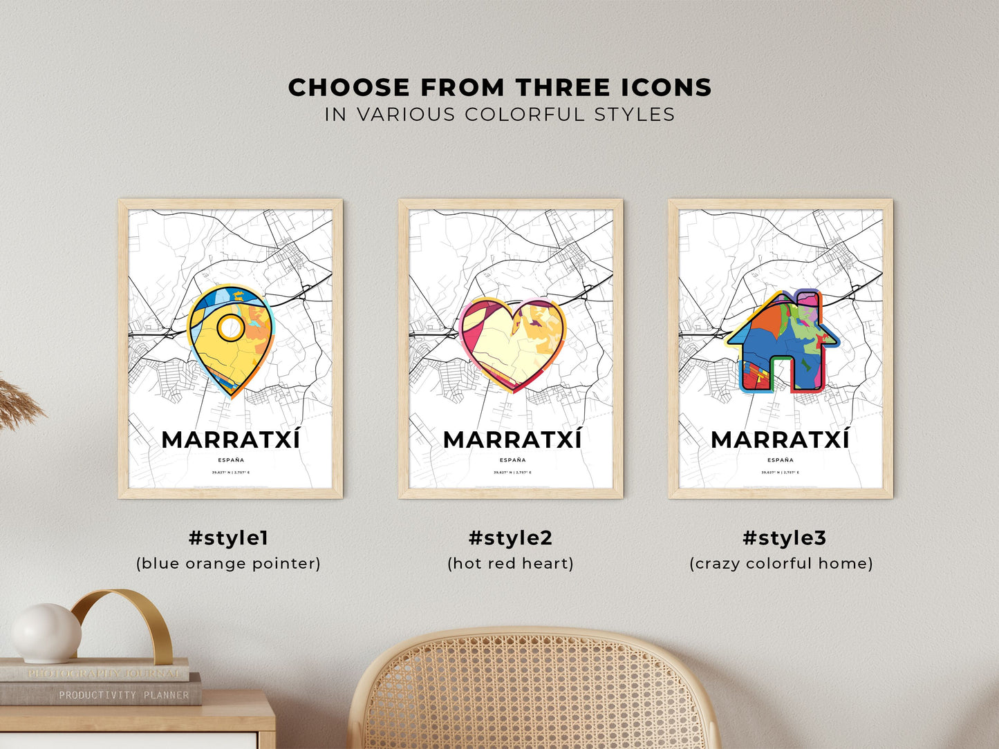 Marratxí Spain maps with colorful icons