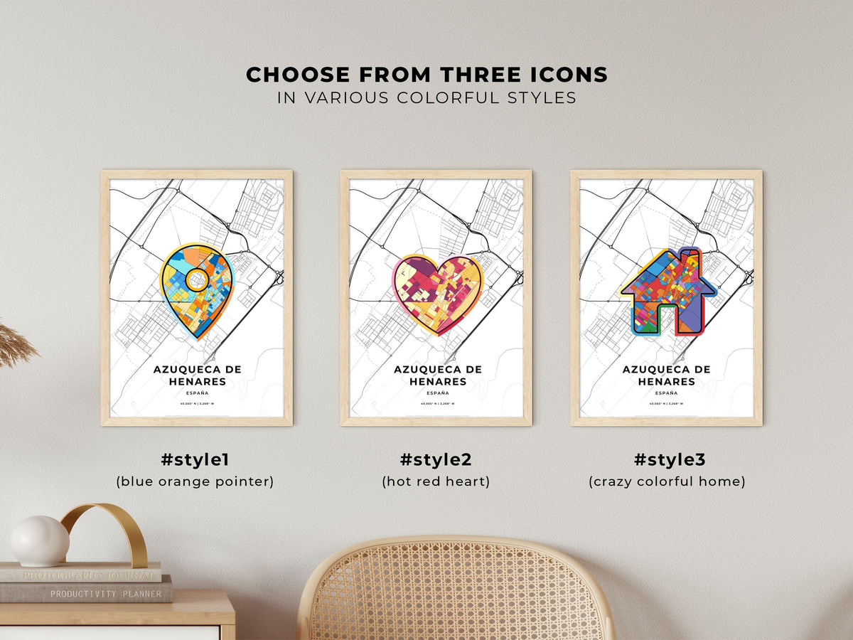 Azuqueca De Henares Spain maps with colorful icons