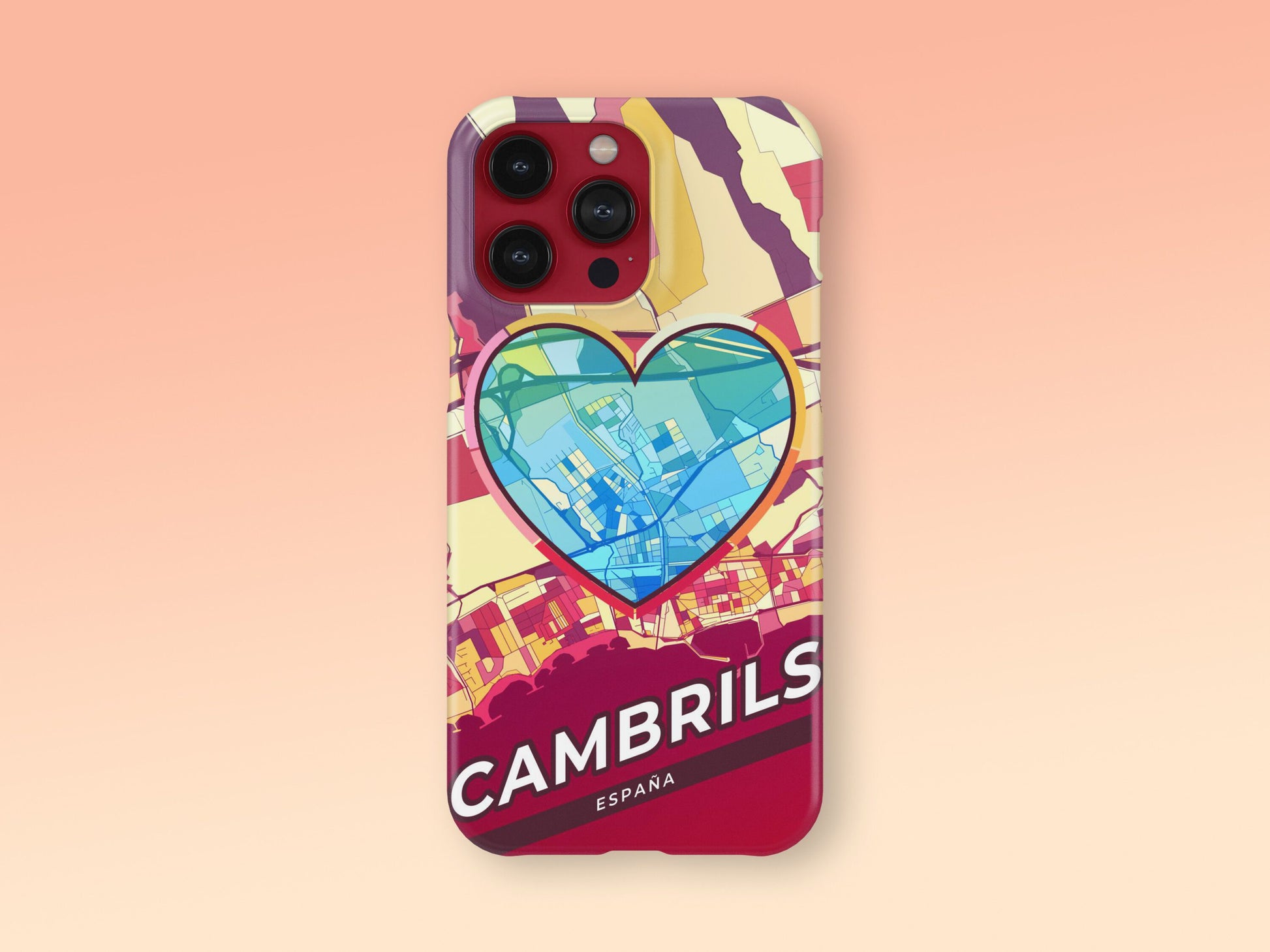 Cambrils Spain slim phone case with colorful icon. Birthday, wedding or housewarming gift. Couple match cases. 2