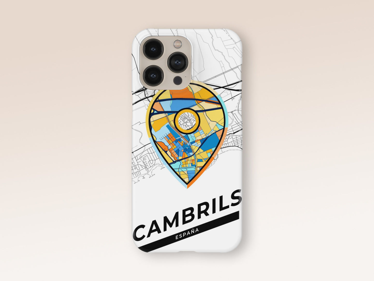 Cambrils Spain slim phone case with colorful icon. Birthday, wedding or housewarming gift. Couple match cases. 1