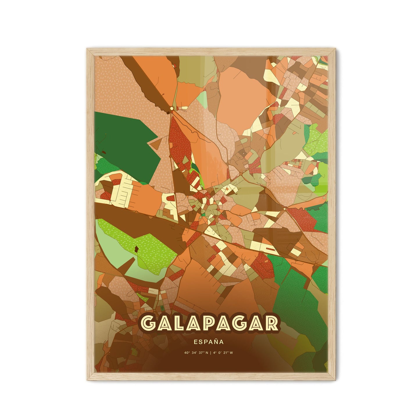 Colorful GALAPAGAR SPAIN Fine Art Map Farmhouse