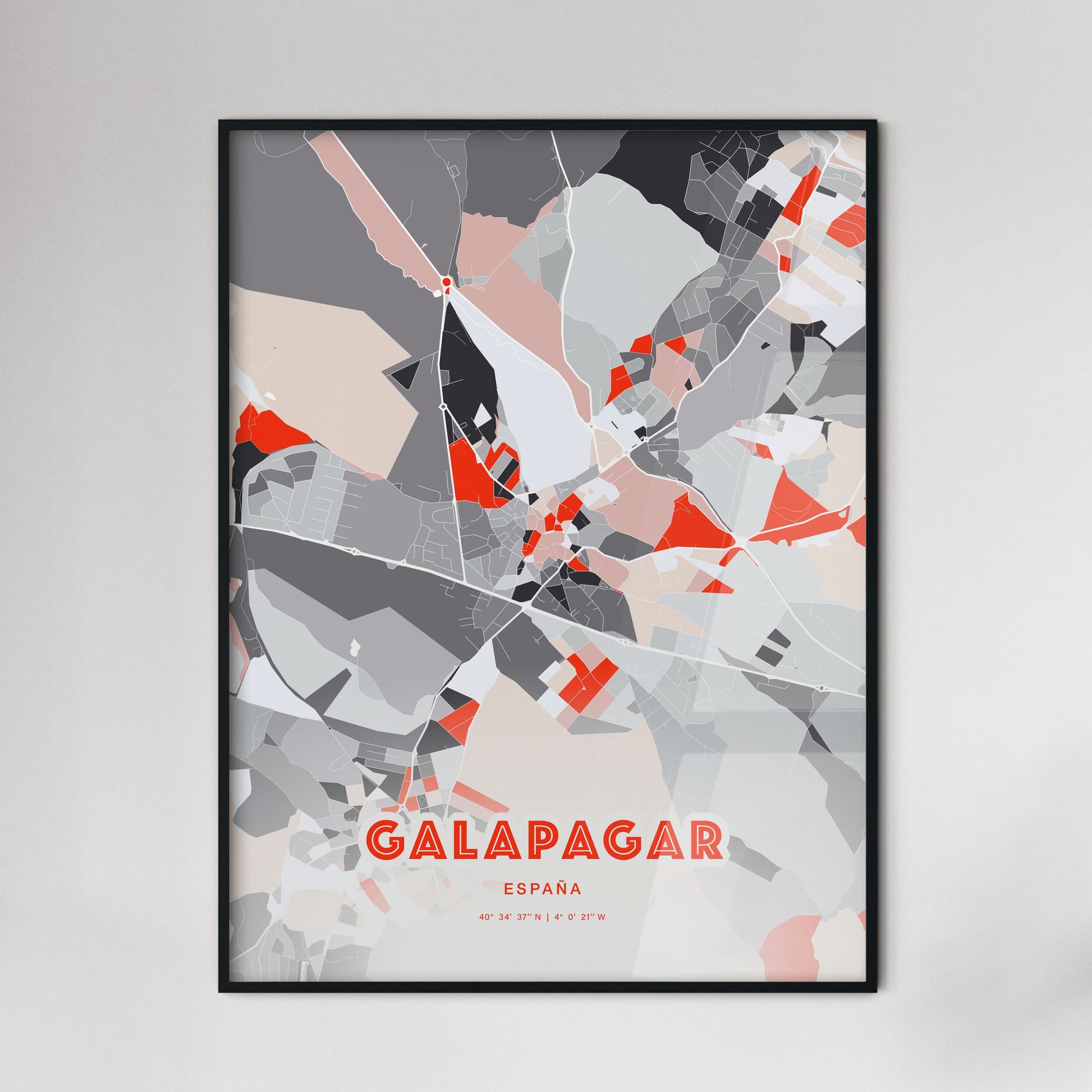 Colorful GALAPAGAR SPAIN Fine Art Map Modern