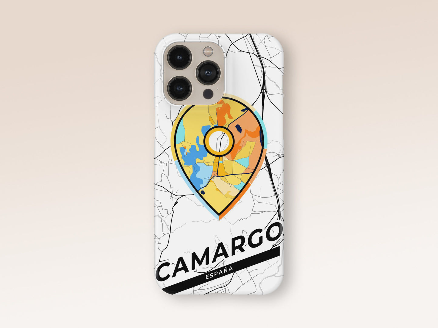 Camargo Spain slim phone case with colorful icon. Birthday, wedding or housewarming gift. Couple match cases. 1
