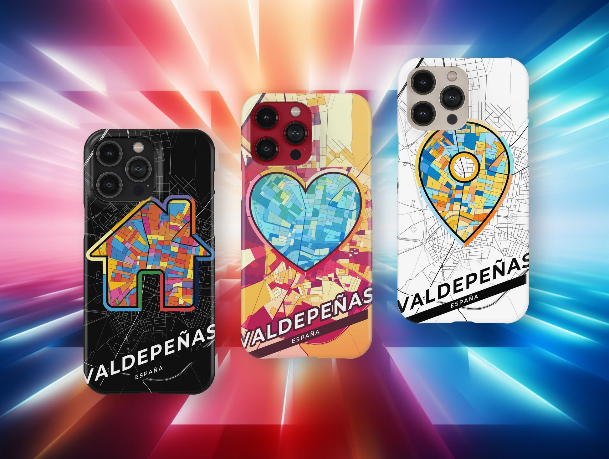Valdepeñas Spain slim phone case with colorful icon