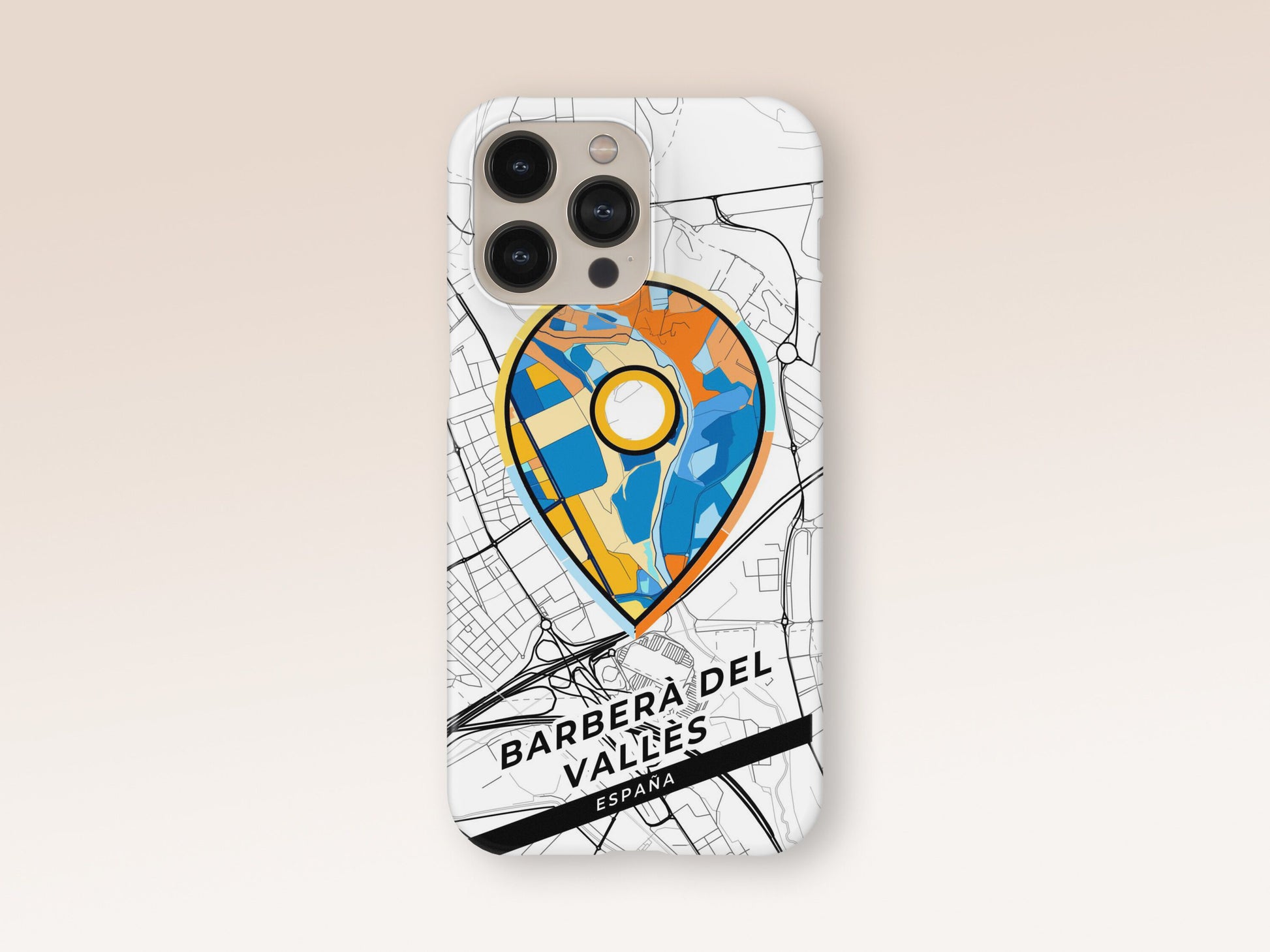Barberà Del Vallès Spain slim phone case with colorful icon. Birthday, wedding or housewarming gift. Couple match cases. 1