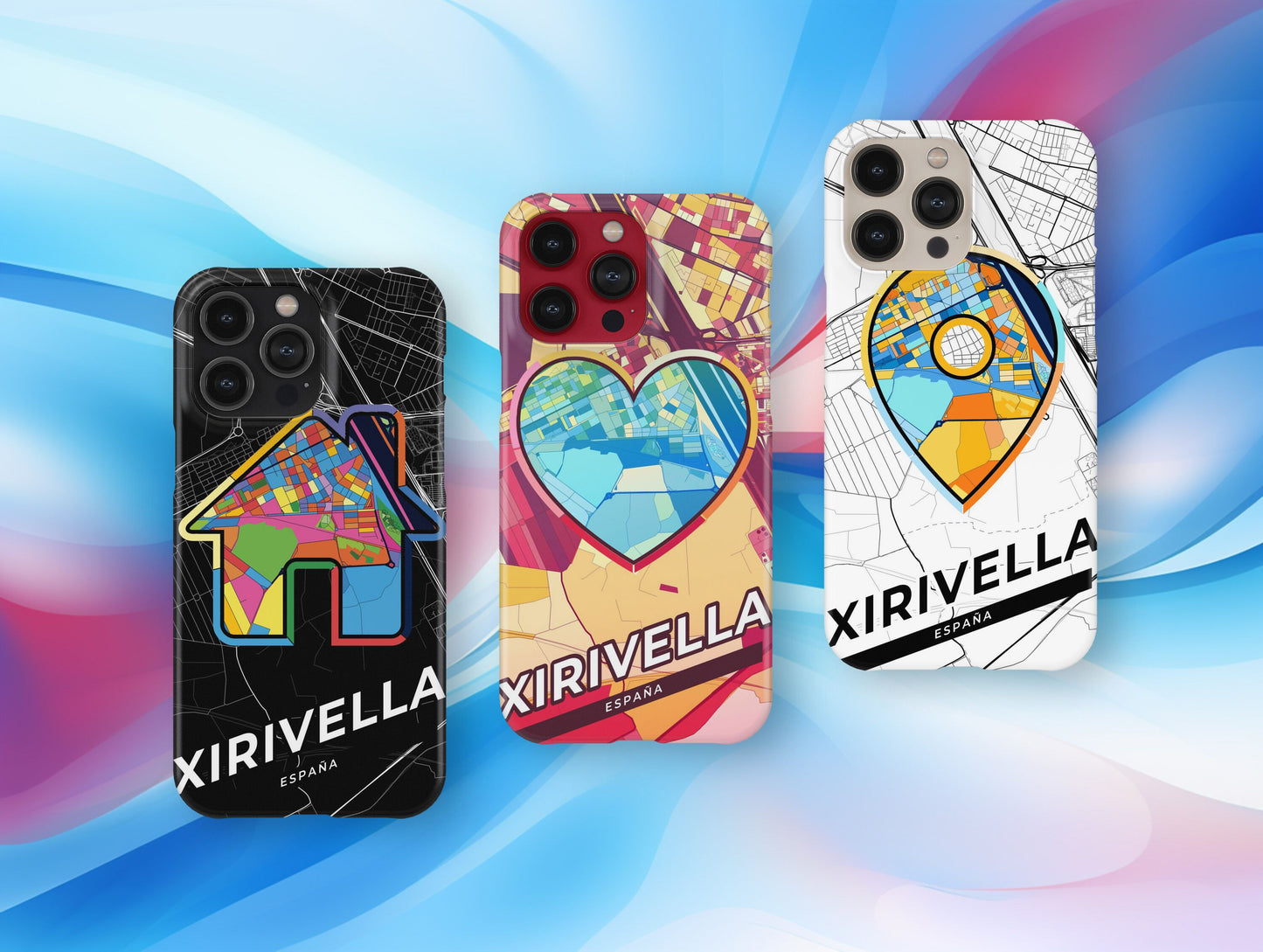 Xirivella Spain slim phone case with colorful icon