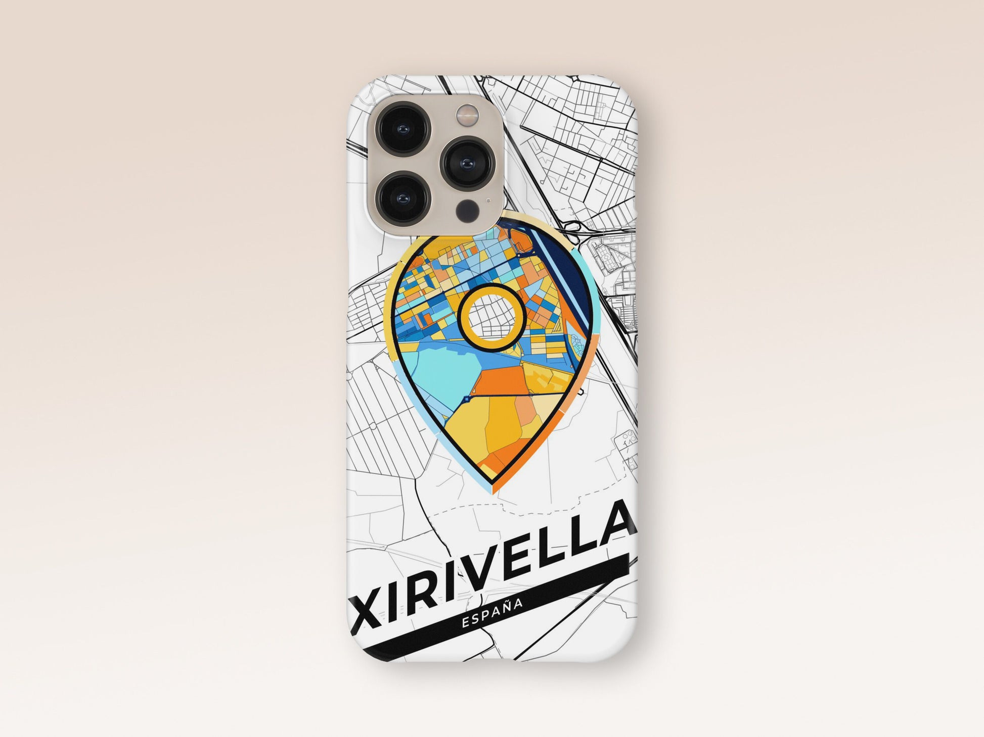 Xirivella Spain slim phone case with colorful icon 1