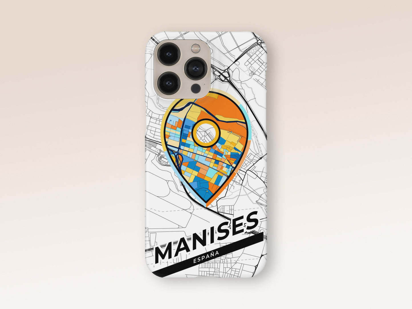 Manises Spain slim phone case with colorful icon. Birthday, wedding or housewarming gift. Couple match cases. 1