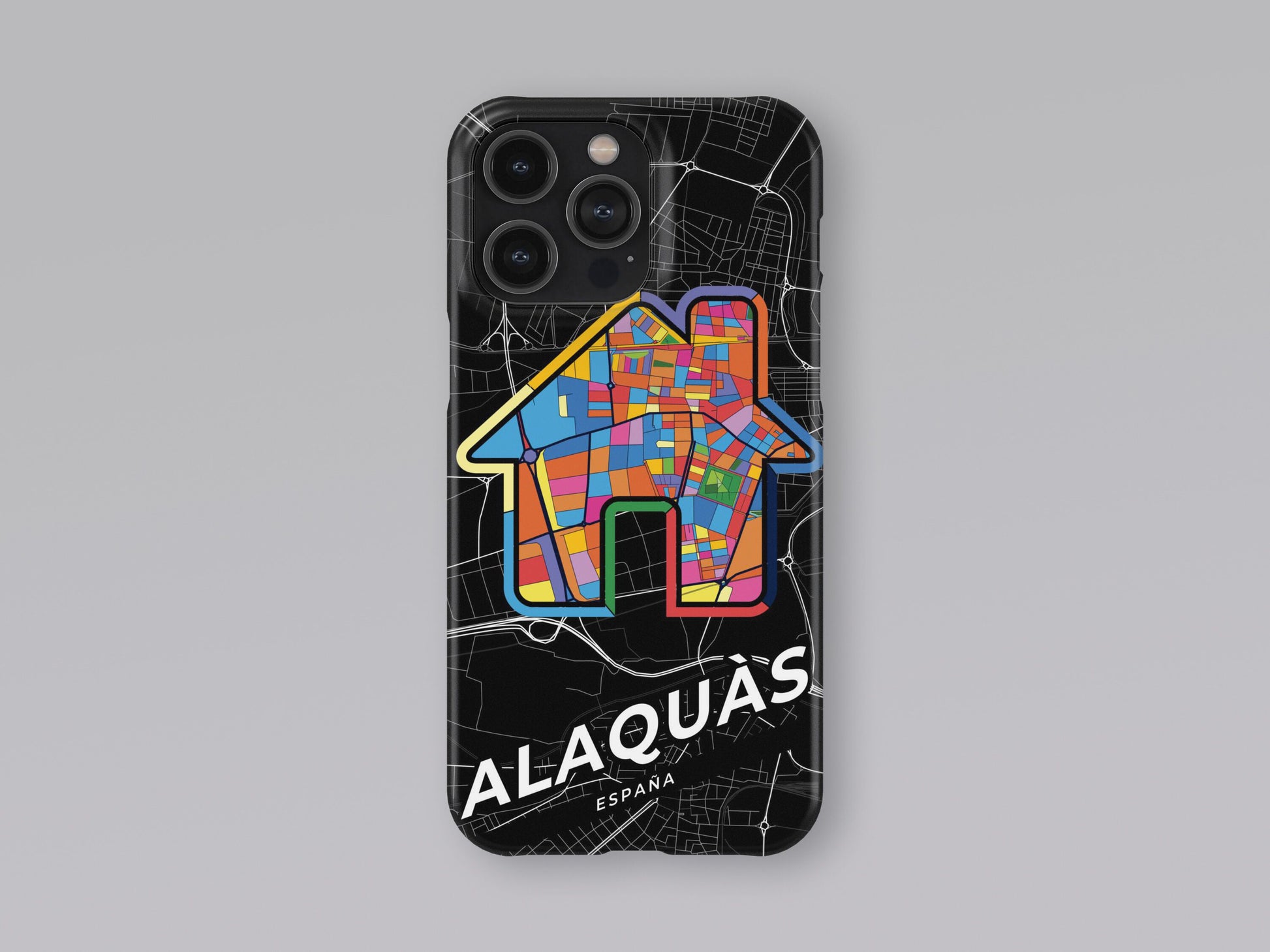 Alaquàs Spain slim phone case with colorful icon. Birthday, wedding or housewarming gift. Couple match cases. 3