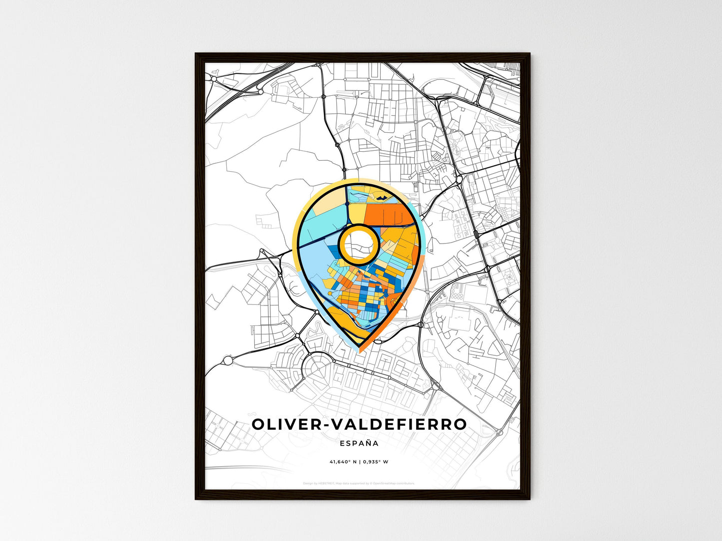 Oliver-Valdefierro Spain wedding art map with pointer icon