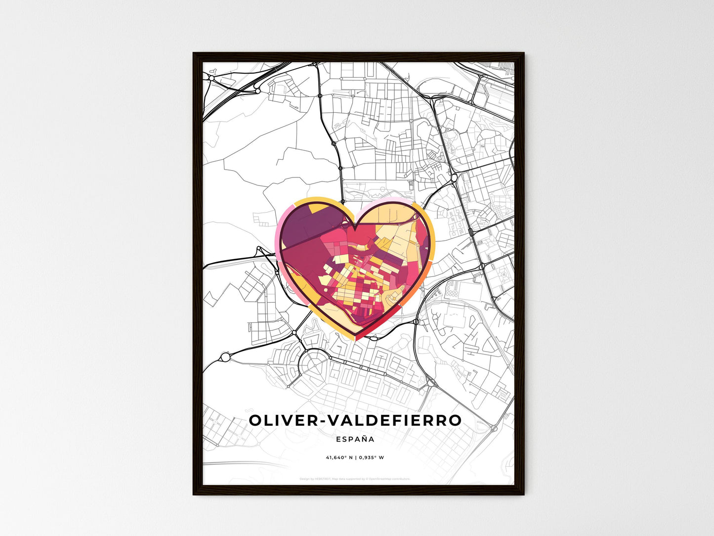 Oliver-Valdefierro Spain wedding art map with heart icon
