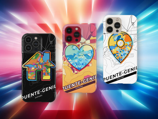 Puente-Genil Spain slim phone case with colorful icon. Birthday, wedding or housewarming gift. Couple match cases.
