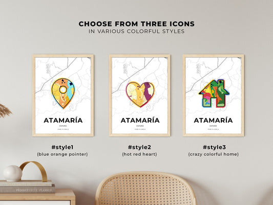 Atamaría Spain maps with colorful icons