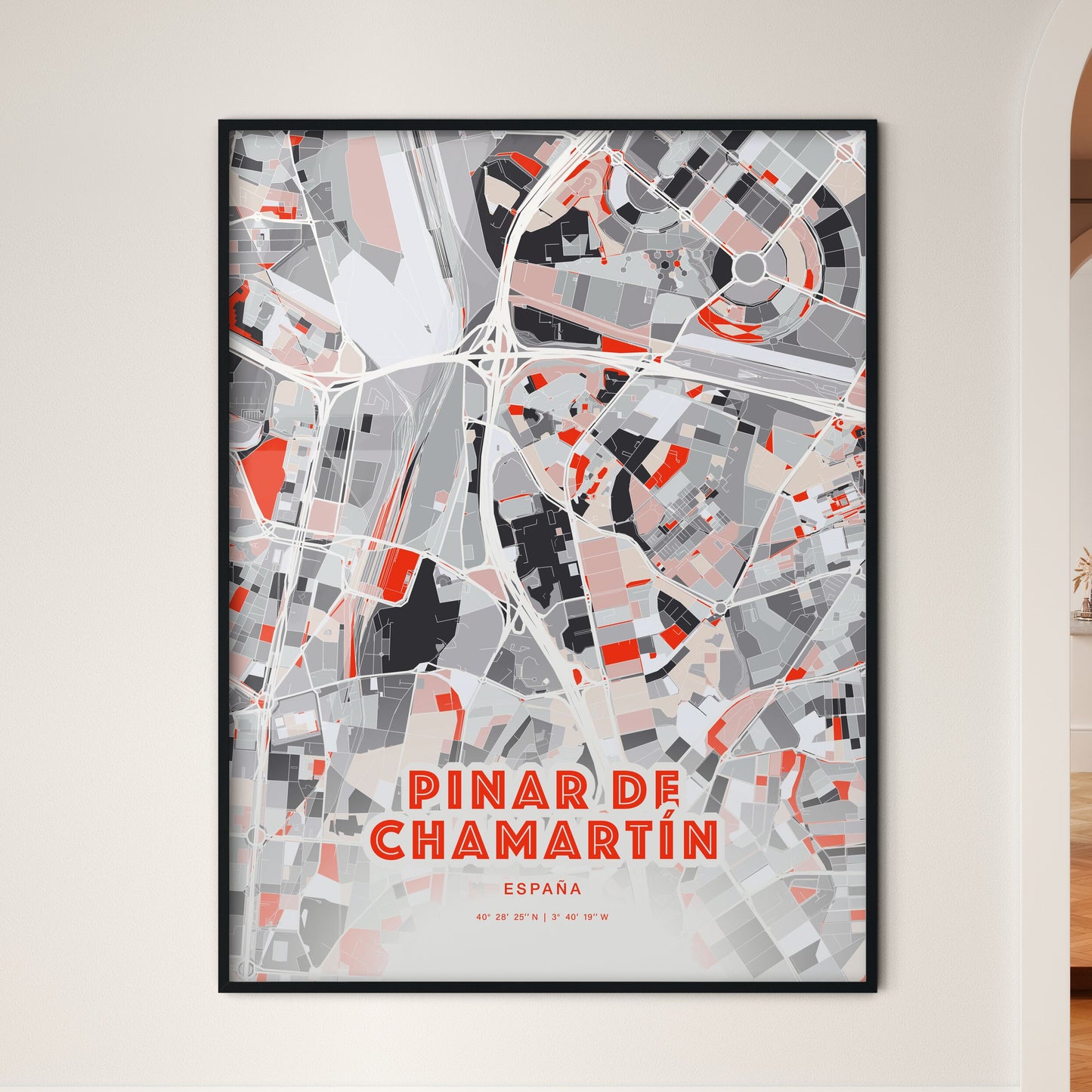 Colorful PINAR DE CHAMARTÍN SPAIN Fine Art Map Modern