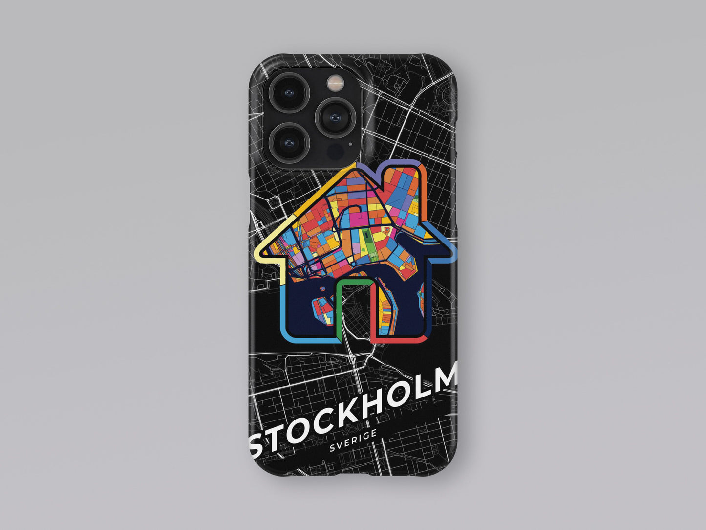 Stockholm Sweden slim phone case with colorful icon 3