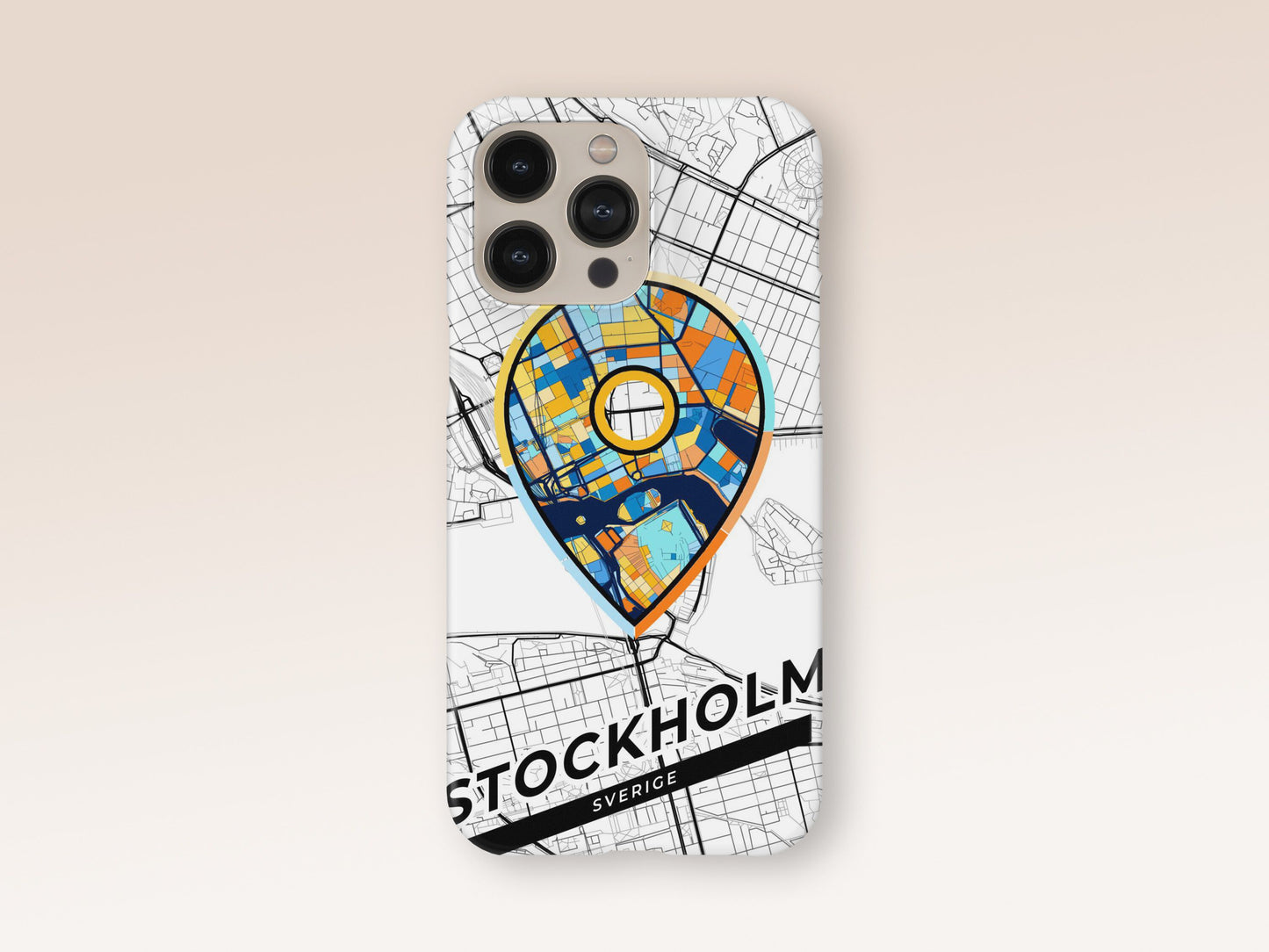 Stockholm Sweden slim phone case with colorful icon 1