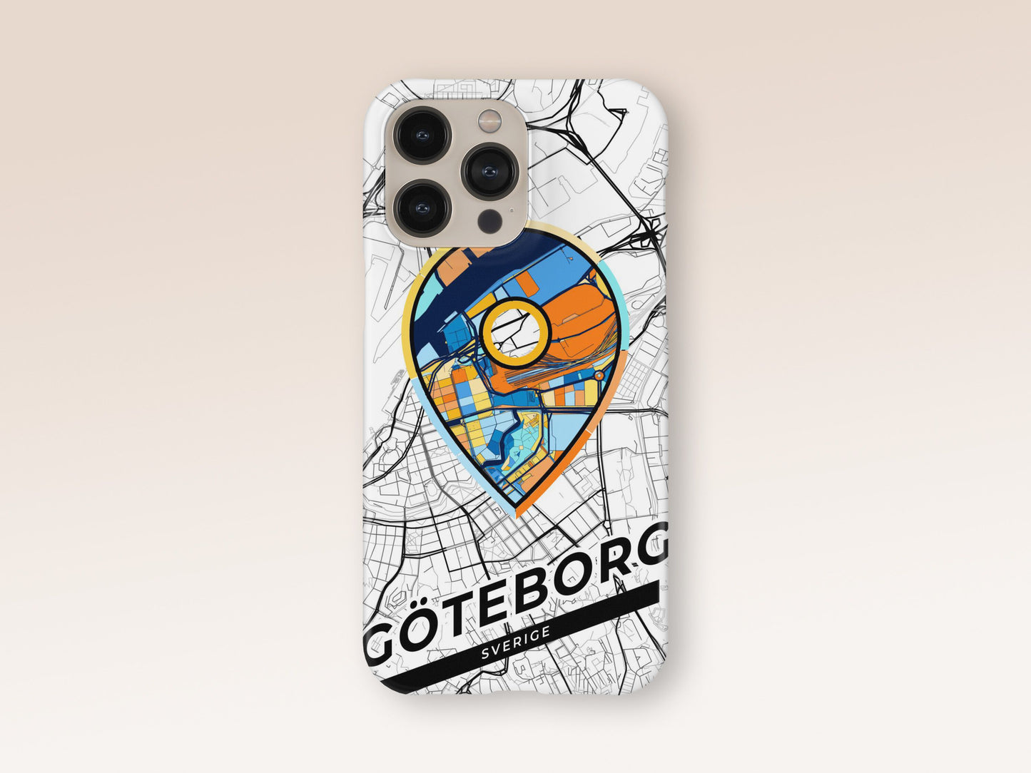 Gothenburg Sweden slim phone case with colorful icon. Birthday, wedding or housewarming gift. Couple match cases. 1