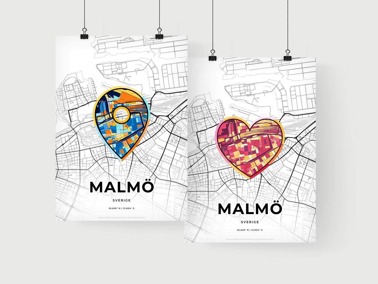 Malmö Sweden art print for couples