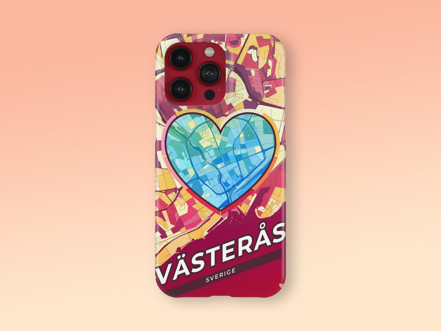 Västerås Sweden slim phone case with colorful icon 2