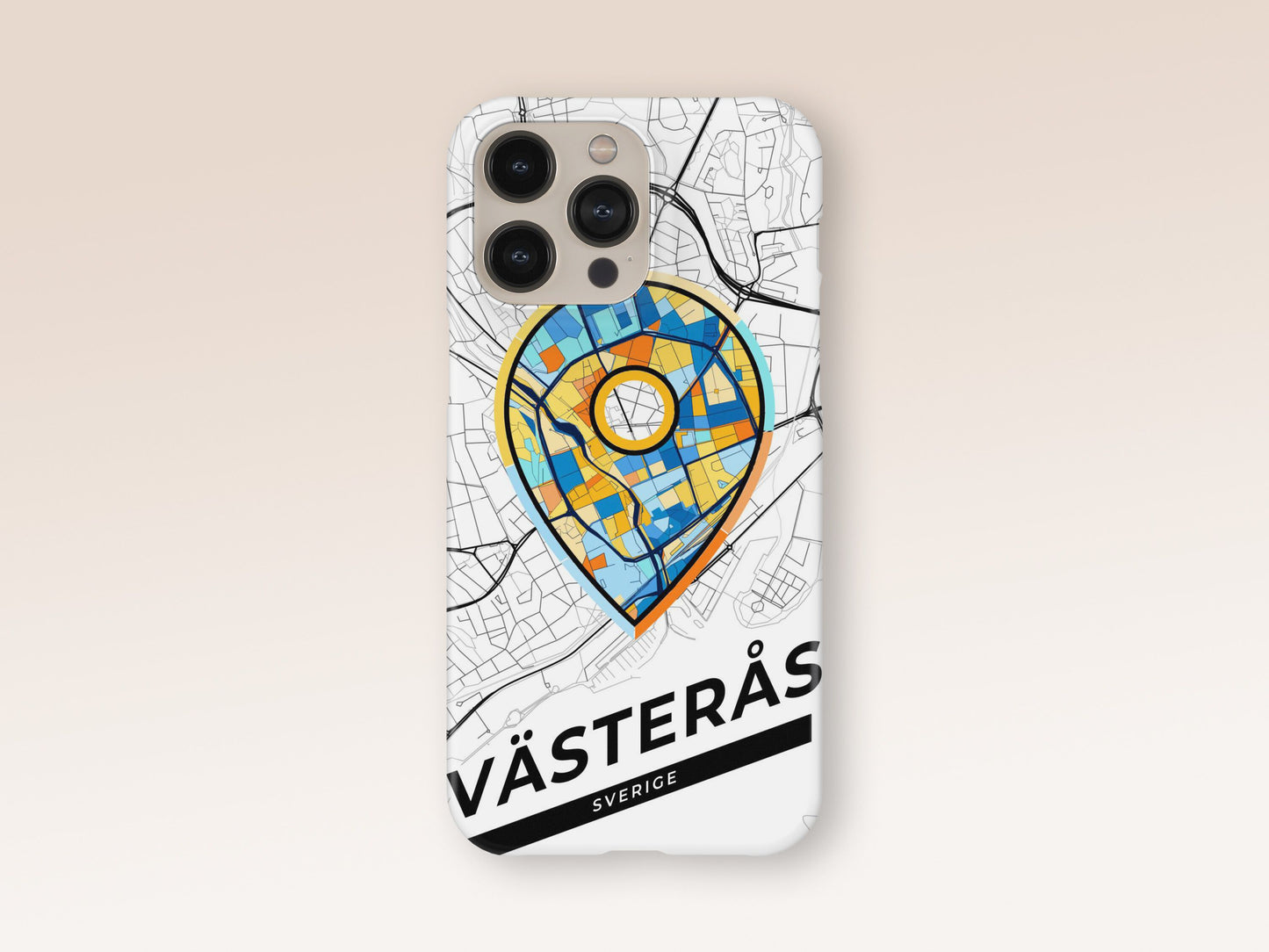 Västerås Sweden slim phone case with colorful icon 1