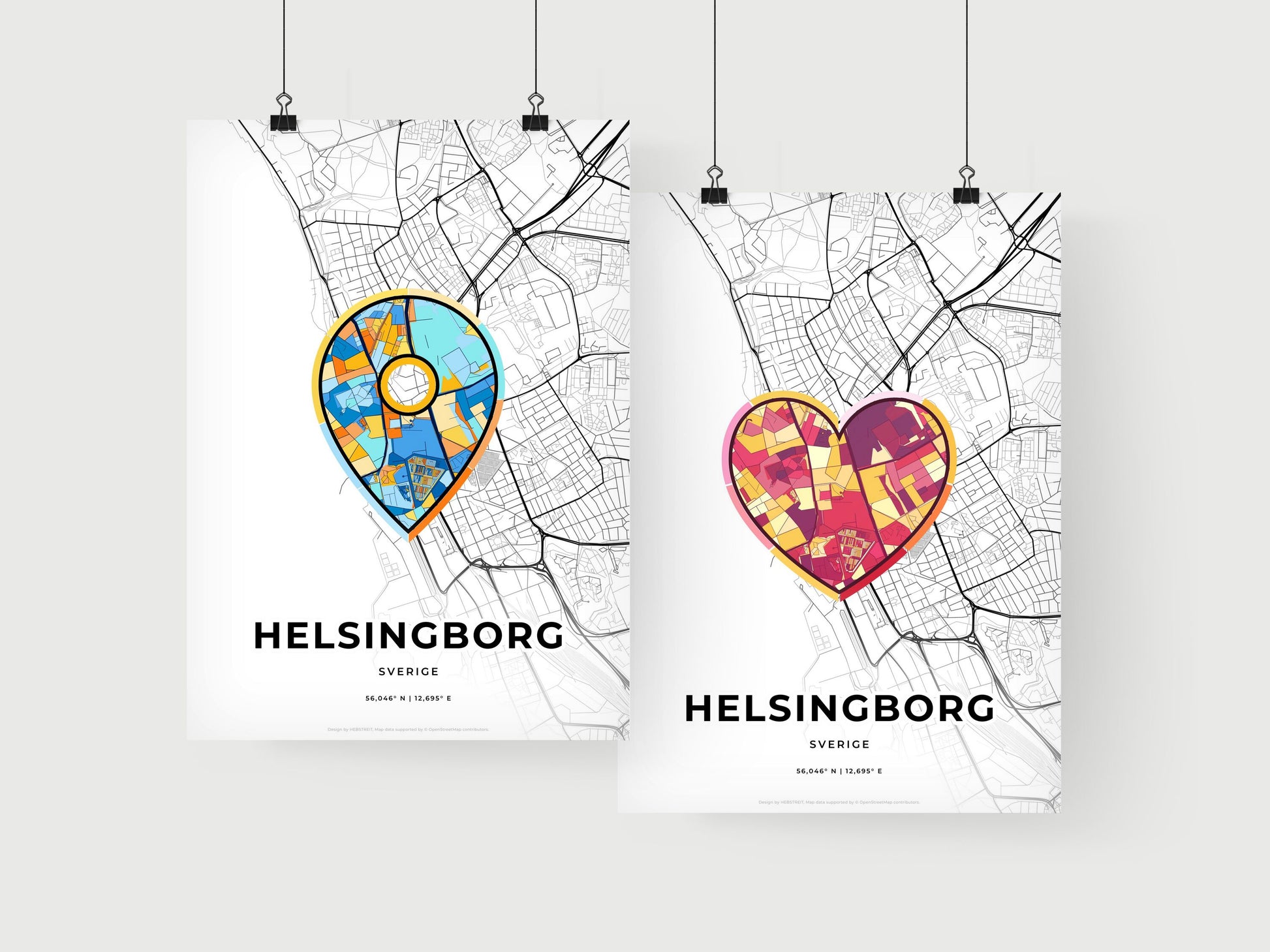 Helsingborg Sweden art print for couples